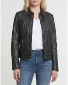 Schwarze Isia Lederjacke