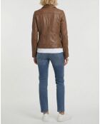 Cognacfarbene Lederjacke Isia