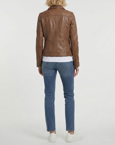 Cognacfarbene Lederjacke Isia