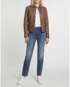 Cognacfarbene Lederjacke Isia