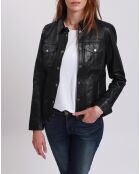 Veste en Cuir Chris noire