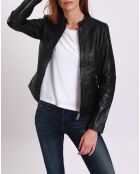 Chaqueta de cuero negra Timothe