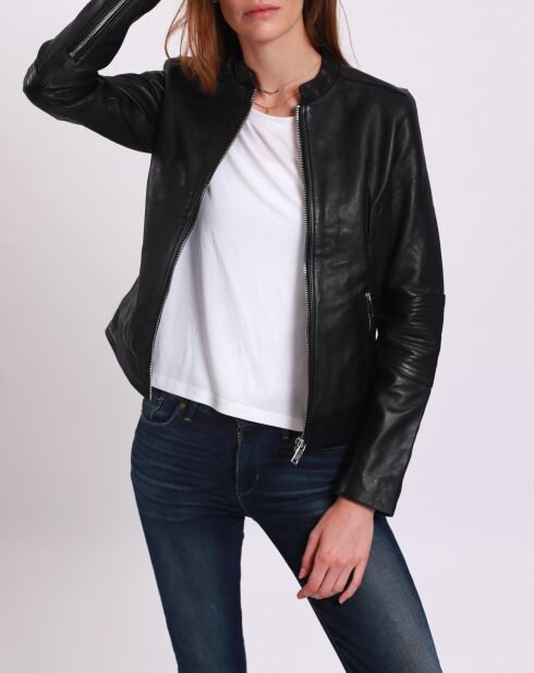 Chaqueta de cuero negra Timothe