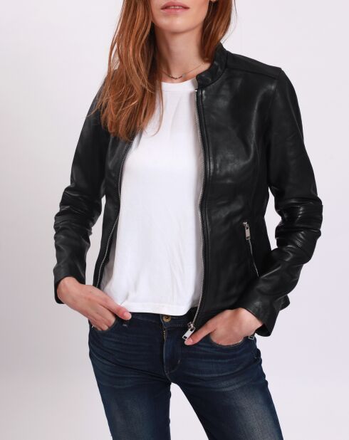 Chaqueta de cuero negra Timothe