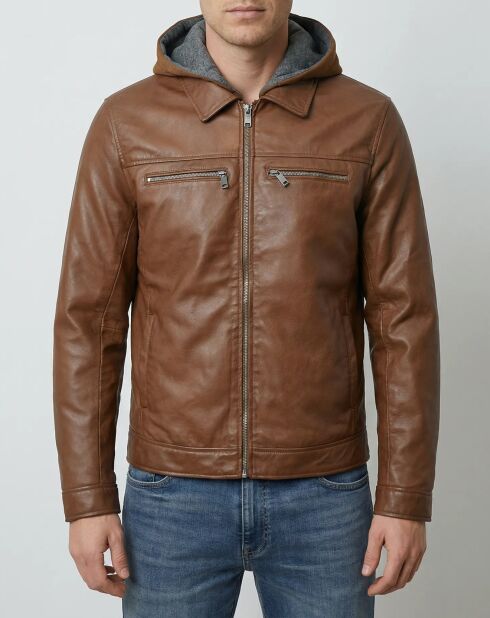 Cognacfarbene Lederjacke Conall