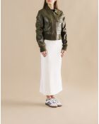 Inaya grüne Oversize-Lederjacke