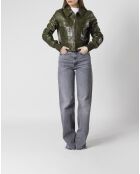 Inaya grüne Oversize-Lederjacke