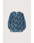 Blusa estampada azul tinta