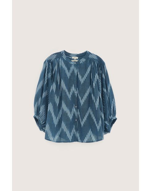 Blusa estampada azul tinta