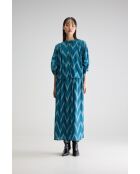 Blusa estampada azul tinta