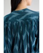 Blusa estampada azul tinta