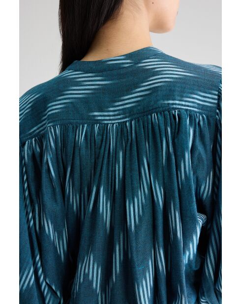 Blusa estampada azul tinta