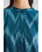 Blusa estampada azul tinta