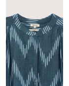 Blusa estampada azul tinta
