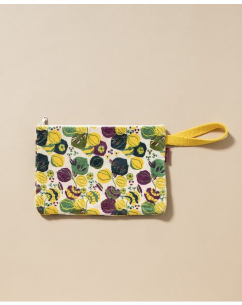 Pure Velvet Etui Zand/Bloem Geel - 29x19 cm