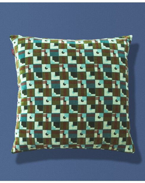 Housse de coussin en Velours Hou Émeraude D'Aberdeen