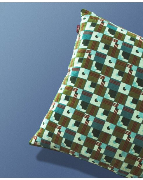 Housse de coussin en Velours Hou Émeraude D'Aberdeen