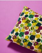 Nackenkissen aus Samt mit sandfarbenem Blumenmuster — 55x35 cm