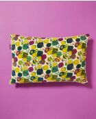 Nackenkissen aus Samt mit sandfarbenem Blumenmuster — 55x35 cm