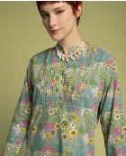 Suz groene jurk met cambric