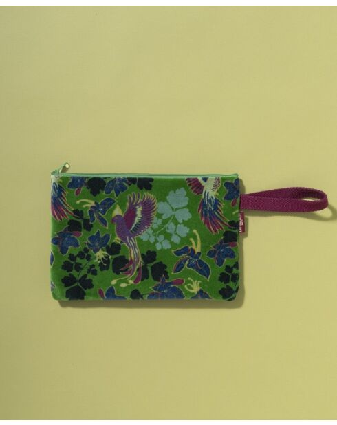 Vibrant Green Columbine Pure Velvet Etui - 29x19 cm