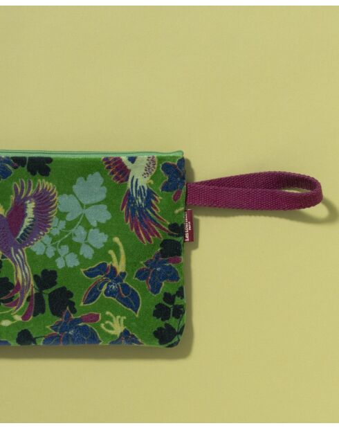 Vibrant Green Columbine Pure Velvet Etui - 29x19 cm