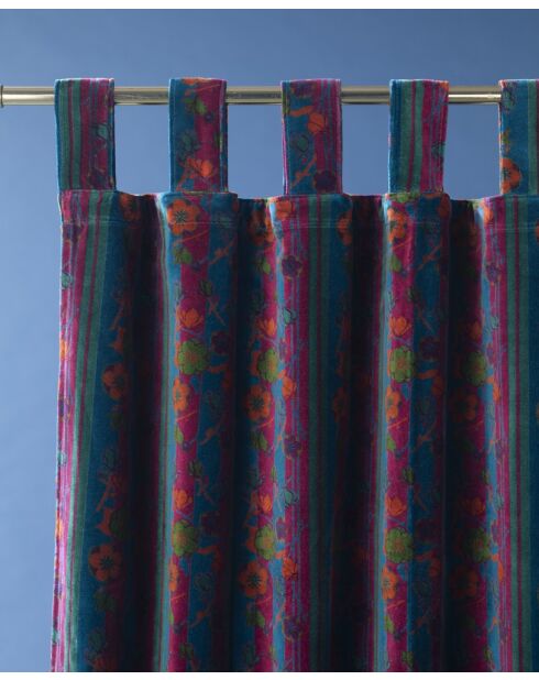 Rideau velours en Velours Ridv Vert Foncé / Fushia - 266x110 cm