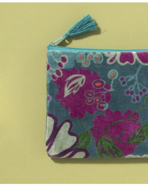 Avil Cosmos Blauwgroen fluwelen hoesje - 15x11 cm