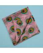Carré en 100% Soie Peacock Calypso rose - 100x100 cm