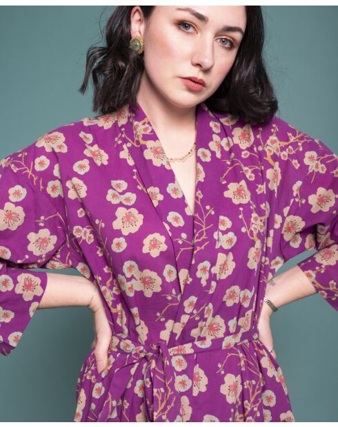 Peignoir en Cambric Long Fleur De Fleur