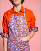 Kochschürze aus Bio-Baumwolle in Violett-Eiche