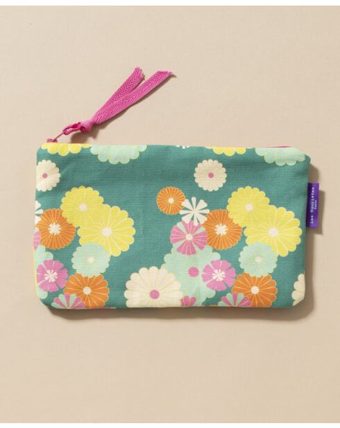 Mina katoenen etui Soft Donkergroen - 24x14 cm