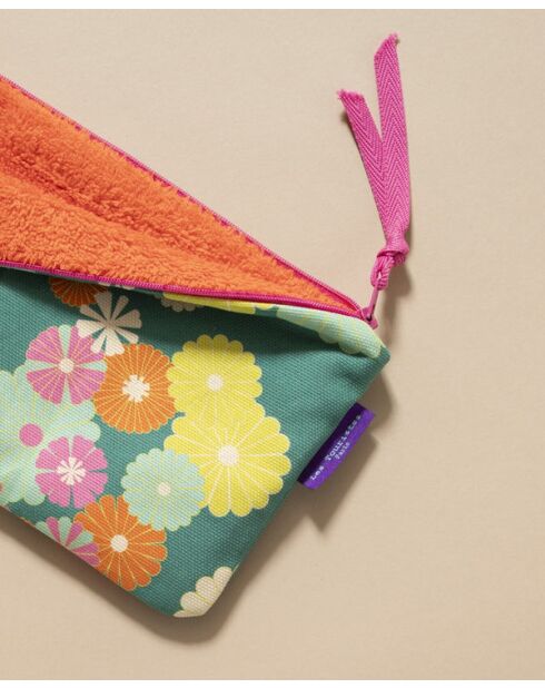 Mina katoenen etui Soft Donkergroen - 24x14 cm