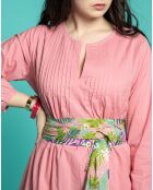 Roze jurk van effen katoen