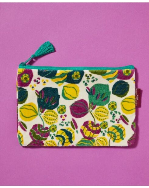 Avil fluwelen hoesje Floral Sand - 21x24 cm