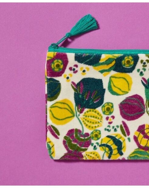 Avil fluwelen hoesje Floral Sand - 21x24 cm