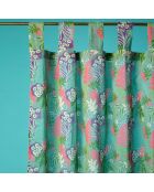 Vorhang aus Baumwoll-Voile, 260 x 110 cm, Farngrün/Rosa