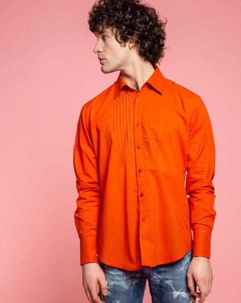 Chemise en Coton Plain orange