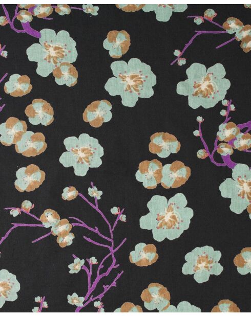 Suz Cambric-Kleid mit Blumenmuster, schwarz