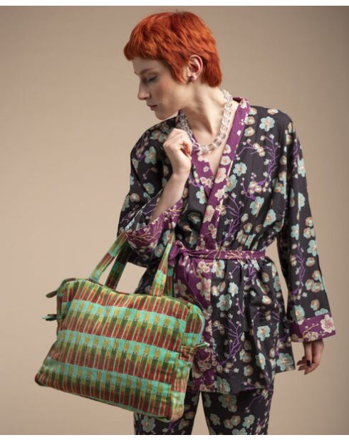 Bai Vienne Biscay Groene katoenen handtas -34x26x10 cm