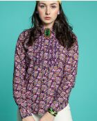 Dunkelblaues Cambric-Che-Hemd aus Eichenholz