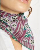 Carré en Voile de Coton Biba Flower violet - 50x50 cm