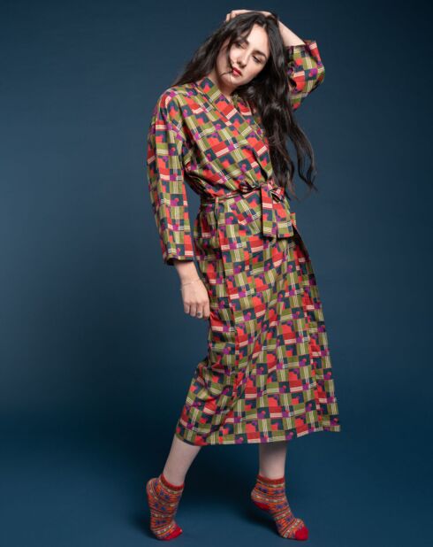 Peignoir Aberdeen rouge brique