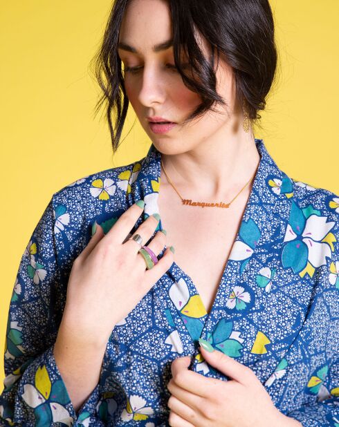 Peignoir Long Kobe indigo