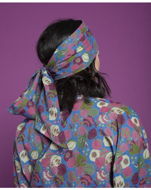 Bandeau en coton Ban Bleu Fleur