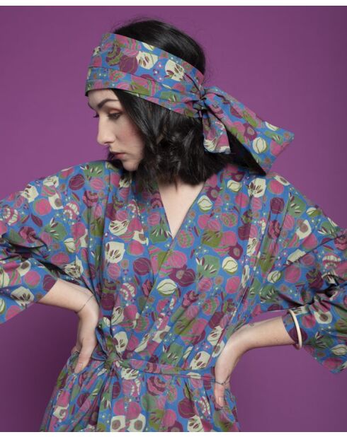 Bandeau en coton Ban Bleu Fleur