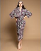 Peignoir long en Coton Biba Flower bordeaux