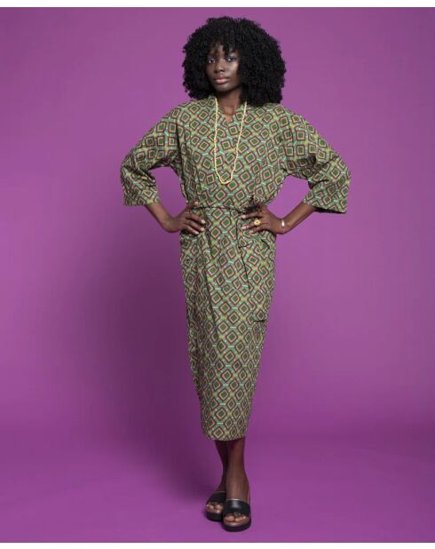 Peignoir en Cambric Long Famara Green