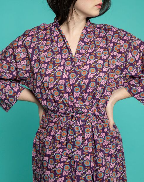 Peignoir long en Coton Oak violet