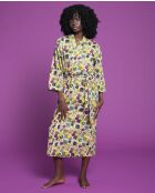 Peignoir en Cambric Long Sable Fleuri